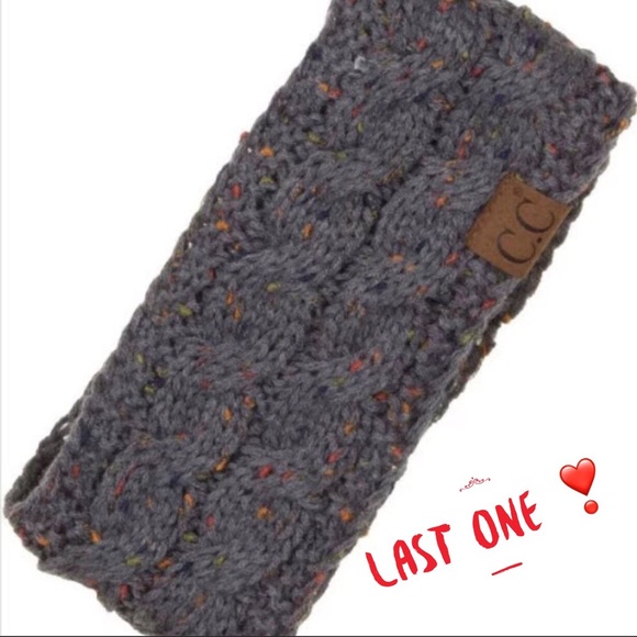 C.C Accessories - C.C Dk grey knit Sherpa lined headband